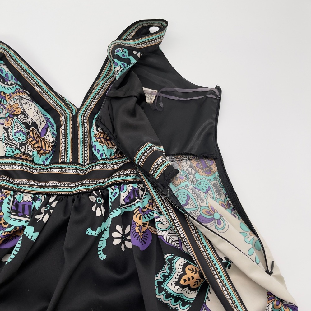 ICE Paisley Print Dress Women 12 Stretch Flowy Boho Indie Maximalist Y2K - Picture 8 of 14